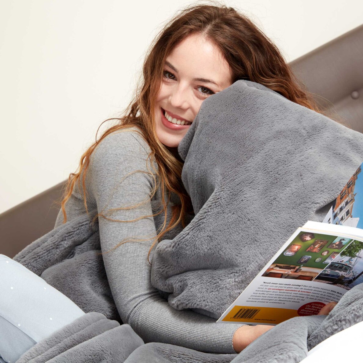 Elektrinė antklodė Lanaform Cocoon Plaid Ultra-soft Grey 160×120cm 8