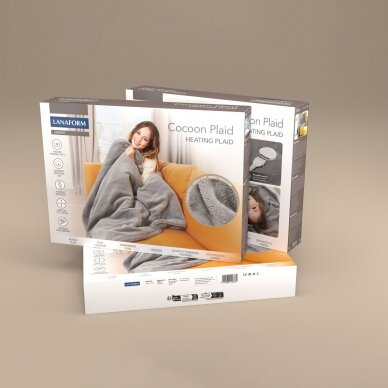 Heizdecke Lanaform Cocoon Plaid Ultraweiches Grau 160×120cm 23