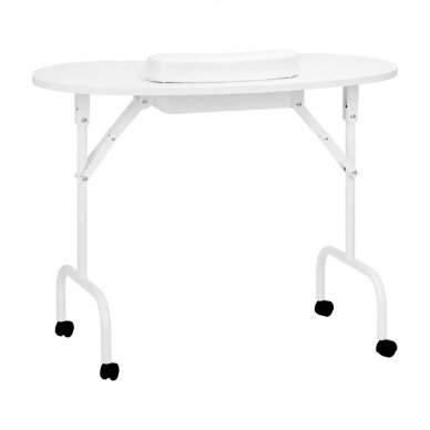 Складной стол косметолога 4031 Wheels White