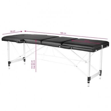 Kokkupandav massaažilaud ALU COMFORT 3 GREY 7