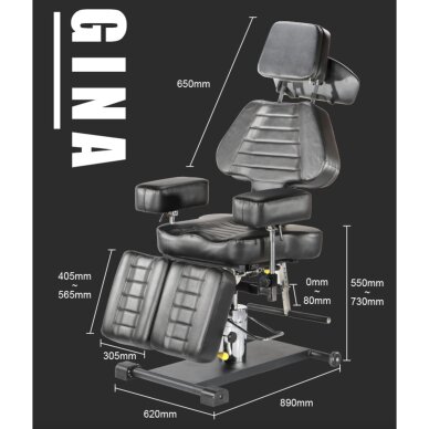 Tattoostuhl Gina Brighton Black 6