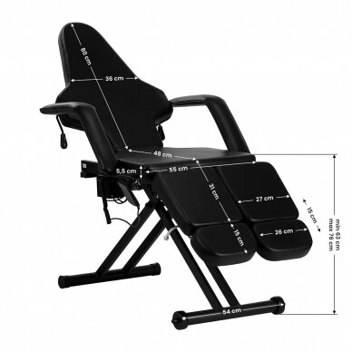 Krēsls tetovēšanai Pro Ink 610 Electric Black 8