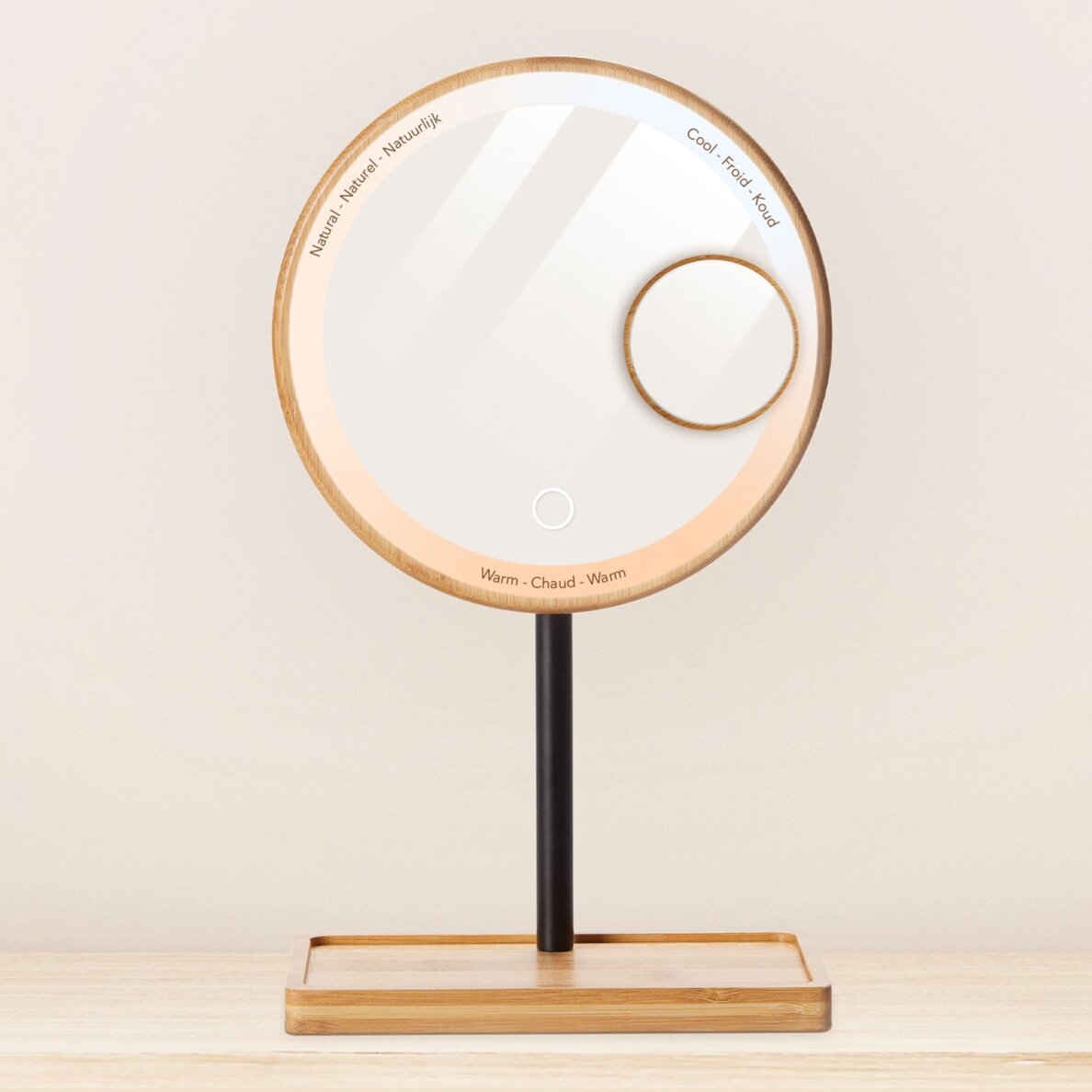 Lustro powiększające (X1/X3) z podświetleniem LED Lanaform Bamboo Mirror 3