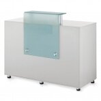 Vastaanottotiski GABBIANO RECEPTION DESK GLASS WHITE