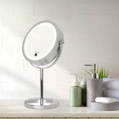 Suurentava kaksipuolinen peili (X1/X10) jossa on LED-taustavalo Lanaform Stand Mirror X10 3