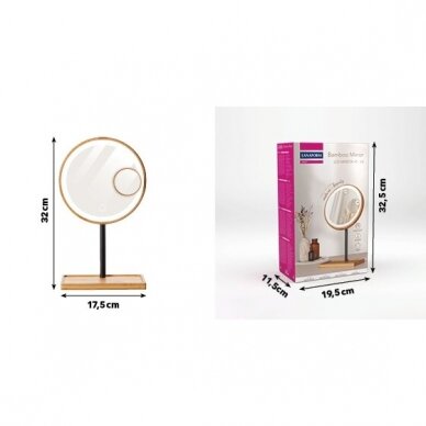 Lupenspiegel (X1/X3) mit LED-Hintergrundbeleuchtung Lanaform Bamboo Mirror 8