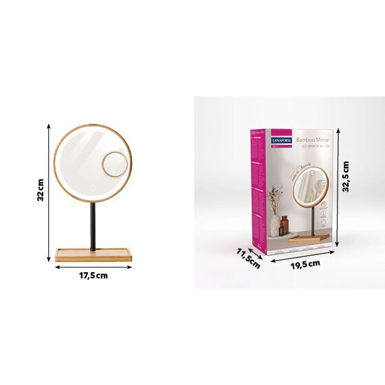 Lustro powiększające (X1/X3) z podświetleniem LED Lanaform Bamboo Mirror 8