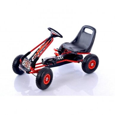 Velokarts-velomobilis Go-Kart A-15 Red (bērniem no 3 līdz 8 gadiem)