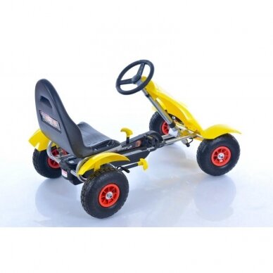 Karting velomobiil Go-Kart F618 Yellow (lastele 4-10 aastat) 1