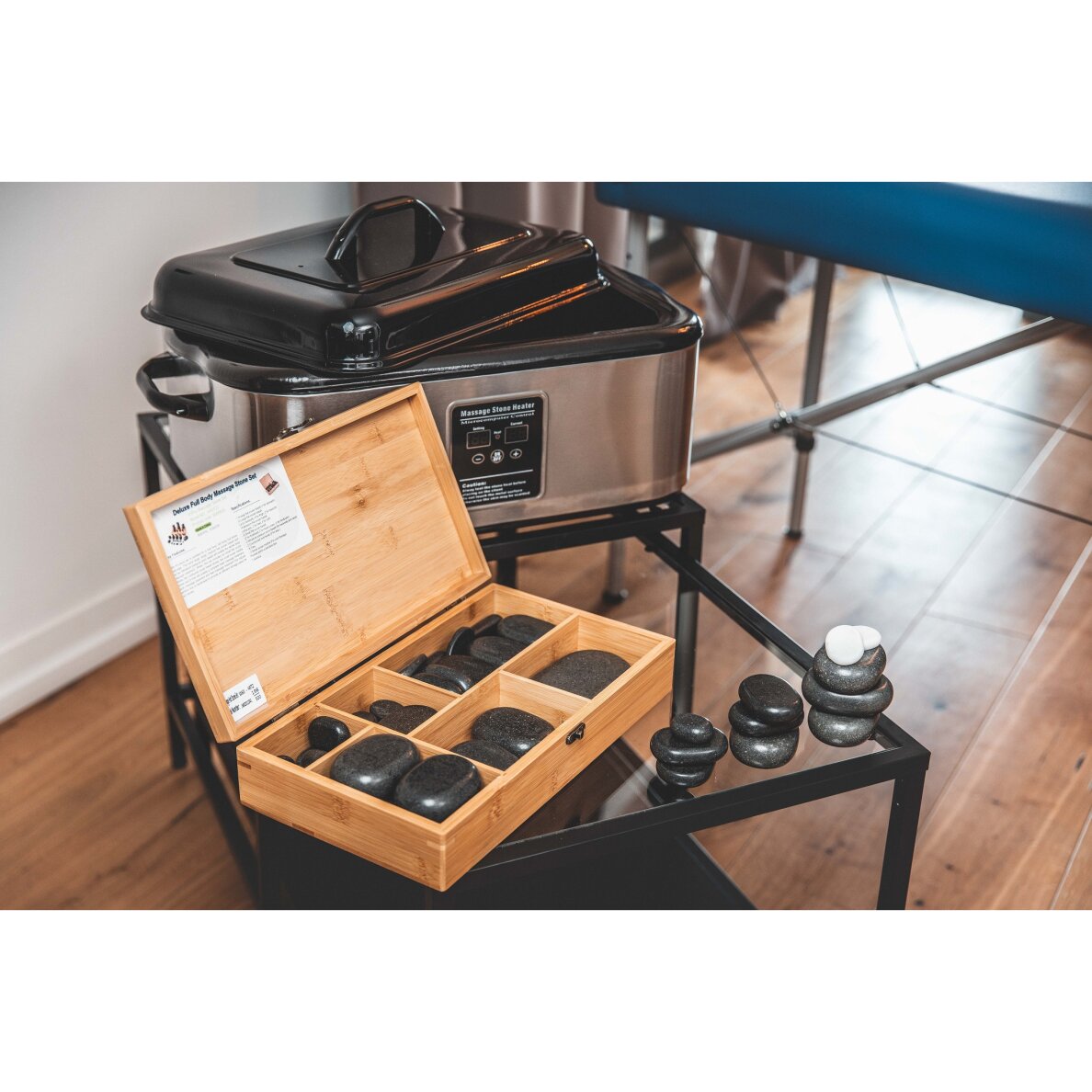 Massagestein-set aus vulkanbasalt (45 steine) 1