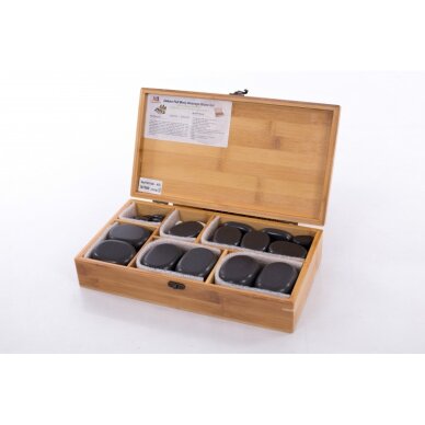 Vulkaninio bazalto akmenų komplektas masažui (45 akmenų) 3 Vulkaninio bazalto akmenų komplektas masažui (45 akmenų) 3