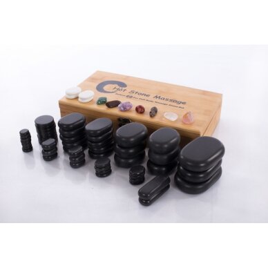 Volcanic basalt stone set for massage (60 stones) Volcanic basalt stone set for massage (60 stones)