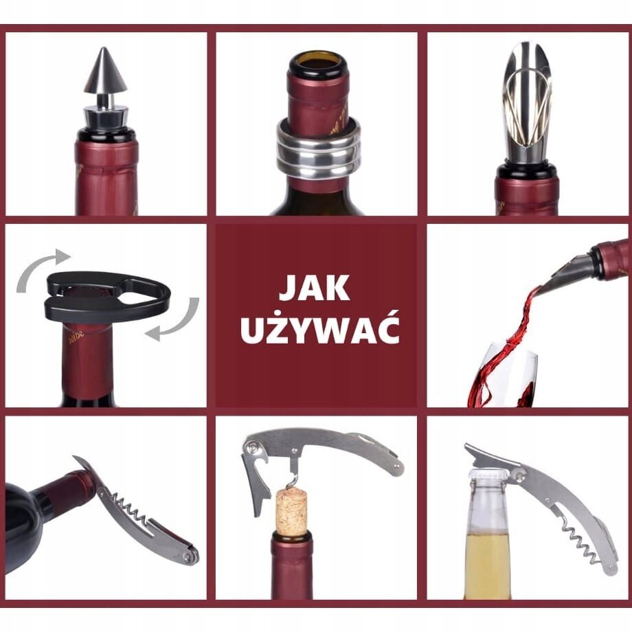 Vyno aksesuarų rinkinys, 6 dalių 7